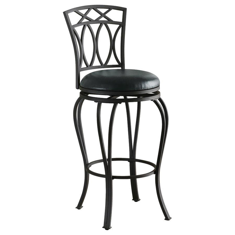 Adamsville Upholstered Swivel Bar Stool Black-zoom-