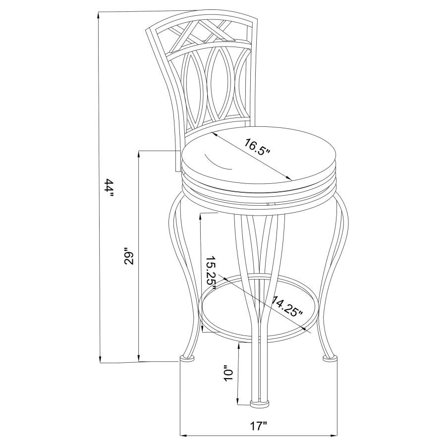 Adamsville Upholstered Swivel Bar Stool Black-zoom-3