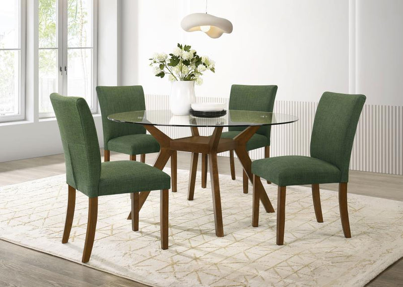 Paxton Round 48-inch Glass Top Wood Dining Table Brown-zoom-