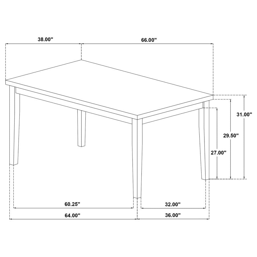 Andrews 66-inch Rectangular Dining Table Light Ash and White-10