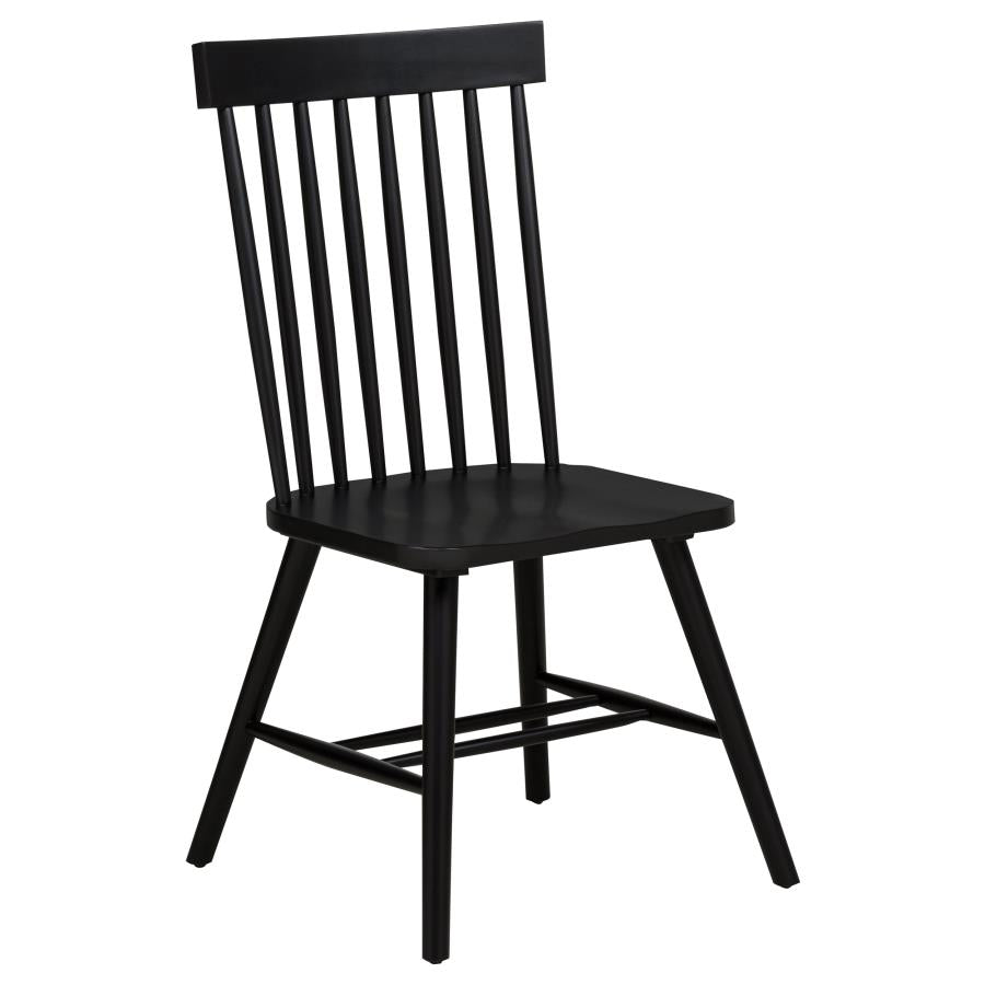 Andrews Windsor Spindle Back Dining Side Chair Black (Set of 2)-zoom-3
