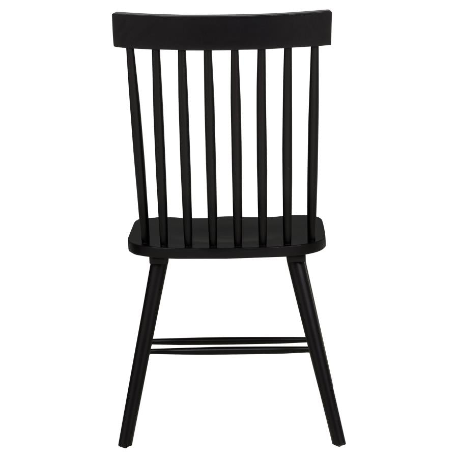 Andrews Windsor Spindle Back Dining Side Chair Black (Set of 2)-4