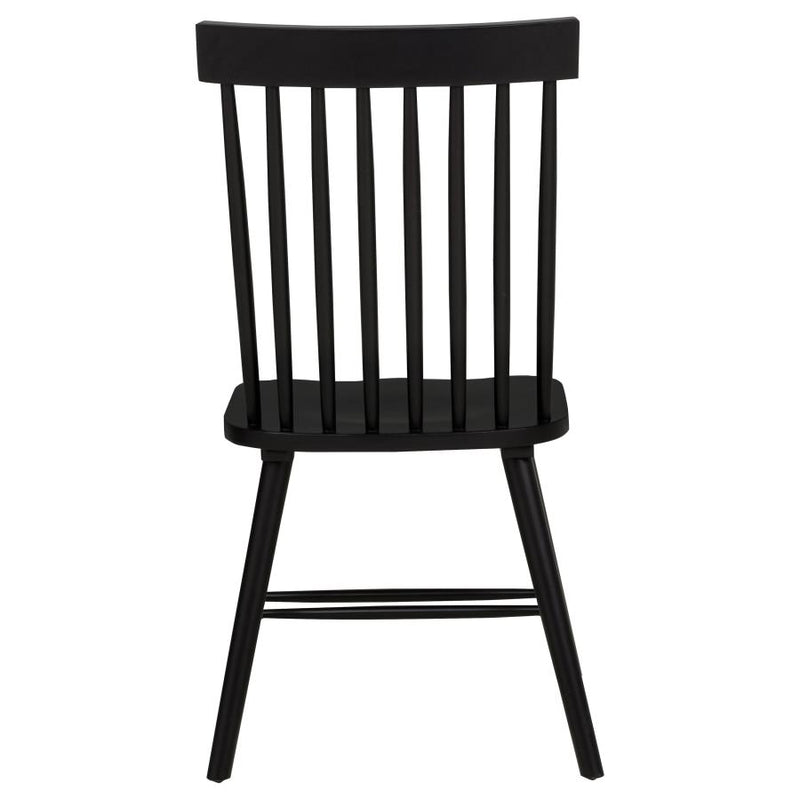 Andrews Windsor Spindle Back Dining Side Chair Black (Set of 2)-zoom-
