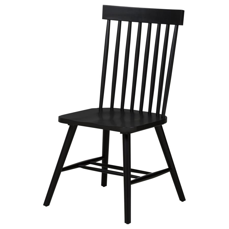 Andrews Windsor Spindle Back Dining Side Chair Black (Set of 2)-5