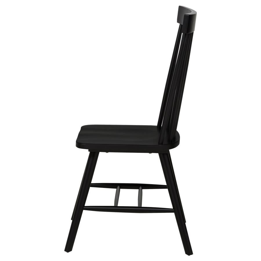 Andrews Windsor Spindle Back Dining Side Chair Black (Set of 2)-zoom-6
