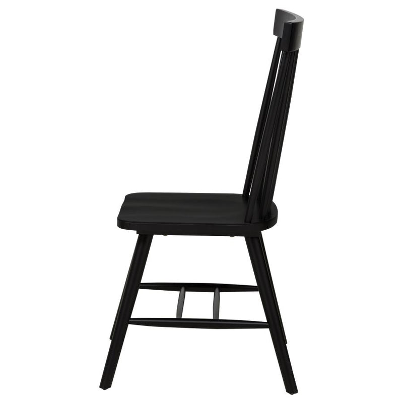 Andrews Windsor Spindle Back Dining Side Chair Black (Set of 2)-zoom-