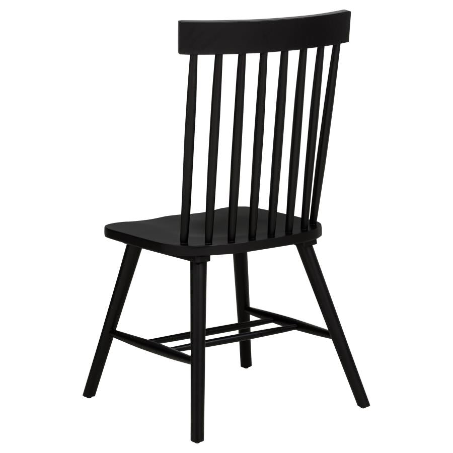 Andrews Windsor Spindle Back Dining Side Chair Black (Set of 2)-zoom-7