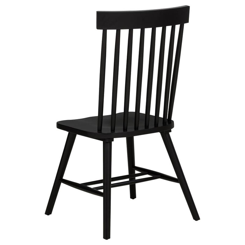 Andrews Windsor Spindle Back Dining Side Chair Black (Set of 2)-zoom-