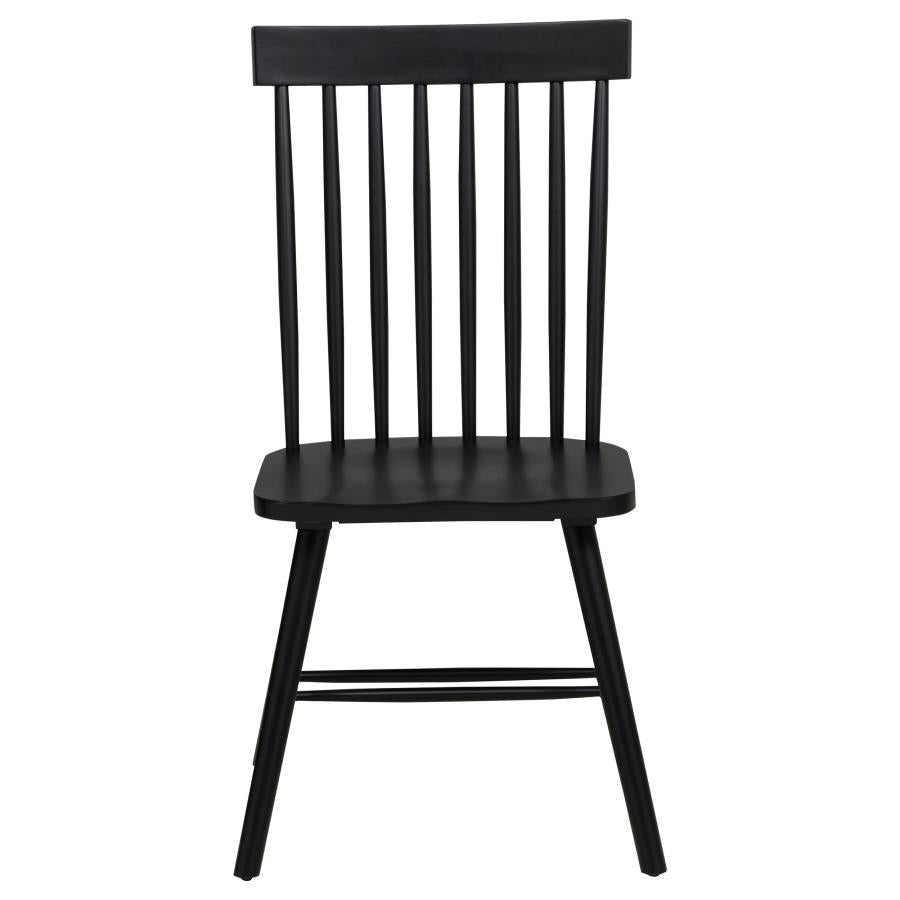 Andrews Windsor Spindle Back Dining Side Chair Black (Set of 2)-zoom-8