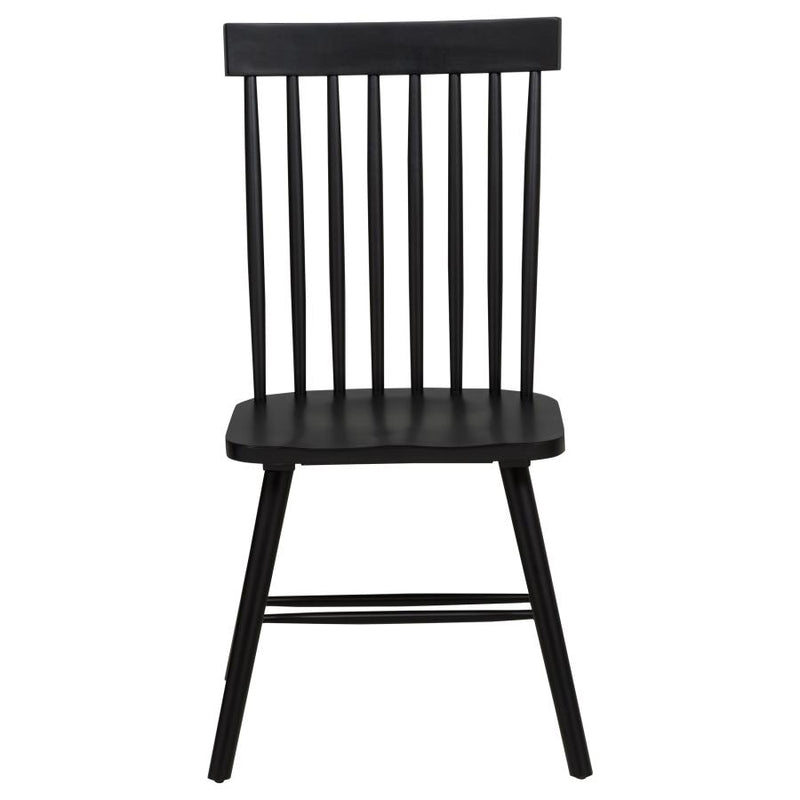 Andrews Windsor Spindle Back Dining Side Chair Black (Set of 2)-zoom-