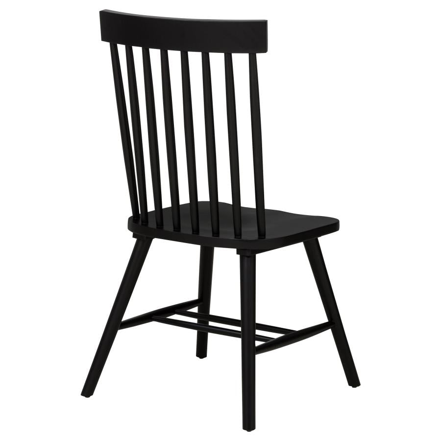 Andrews Windsor Spindle Back Dining Side Chair Black (Set of 2)-9