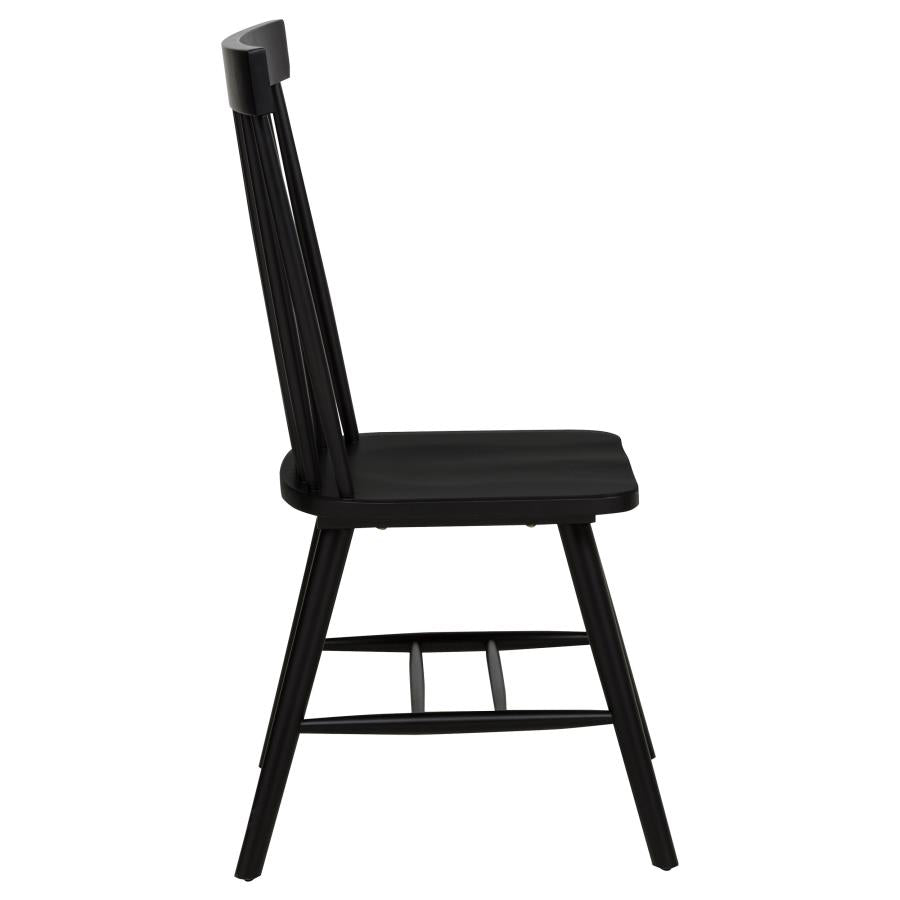 Andrews Windsor Spindle Back Dining Side Chair Black (Set of 2)-zoom-10