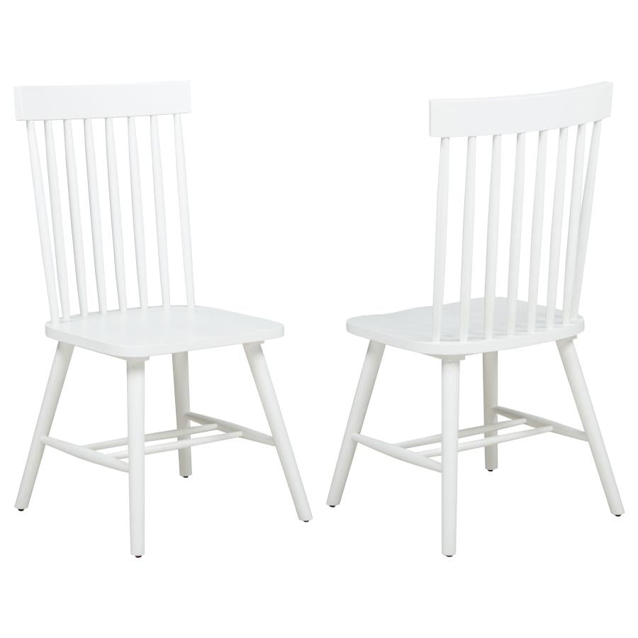 Andrews Windsor Spindle Back Dining Side Chair White (Set of 2)-1