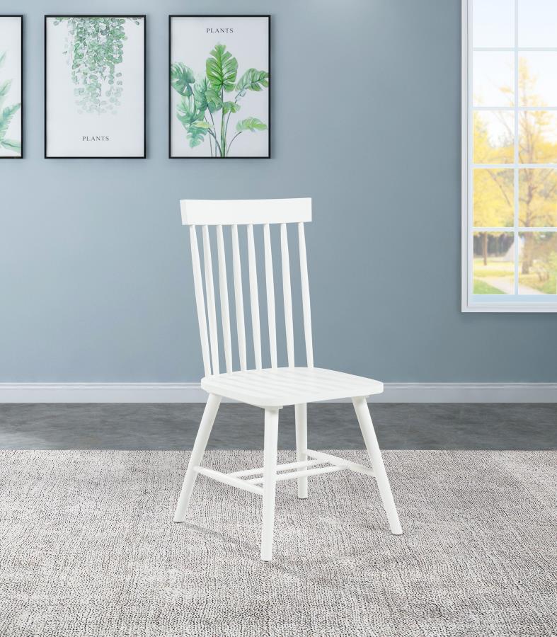 Andrews Windsor Spindle Back Dining Side Chair White (Set of 2)-2