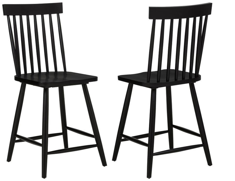 Andrews Windsor Counter Height Dining Side Chair Black (Set of 2)-zoom-