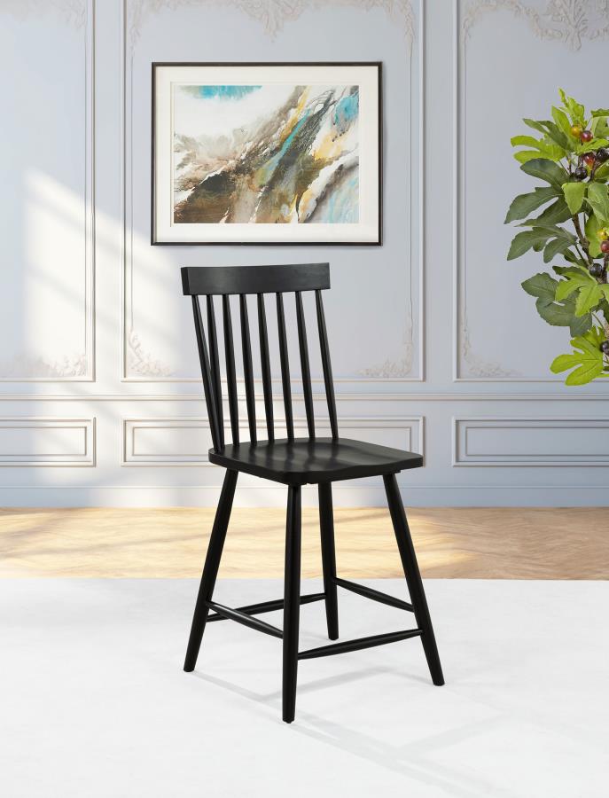 Andrews Windsor Counter Height Dining Side Chair Black (Set of 2)-zoom-