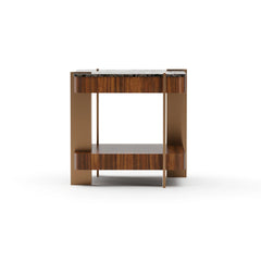 Caracole Altura Square Side Table – front view – Lusso Furniture Miami