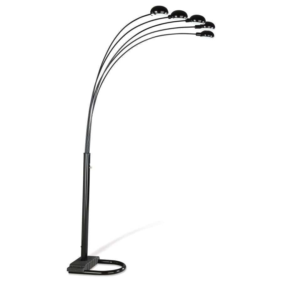 Kayd 92-inch Arc 5-light Dome Shade Metal Floor Lamp Black-zoom-1