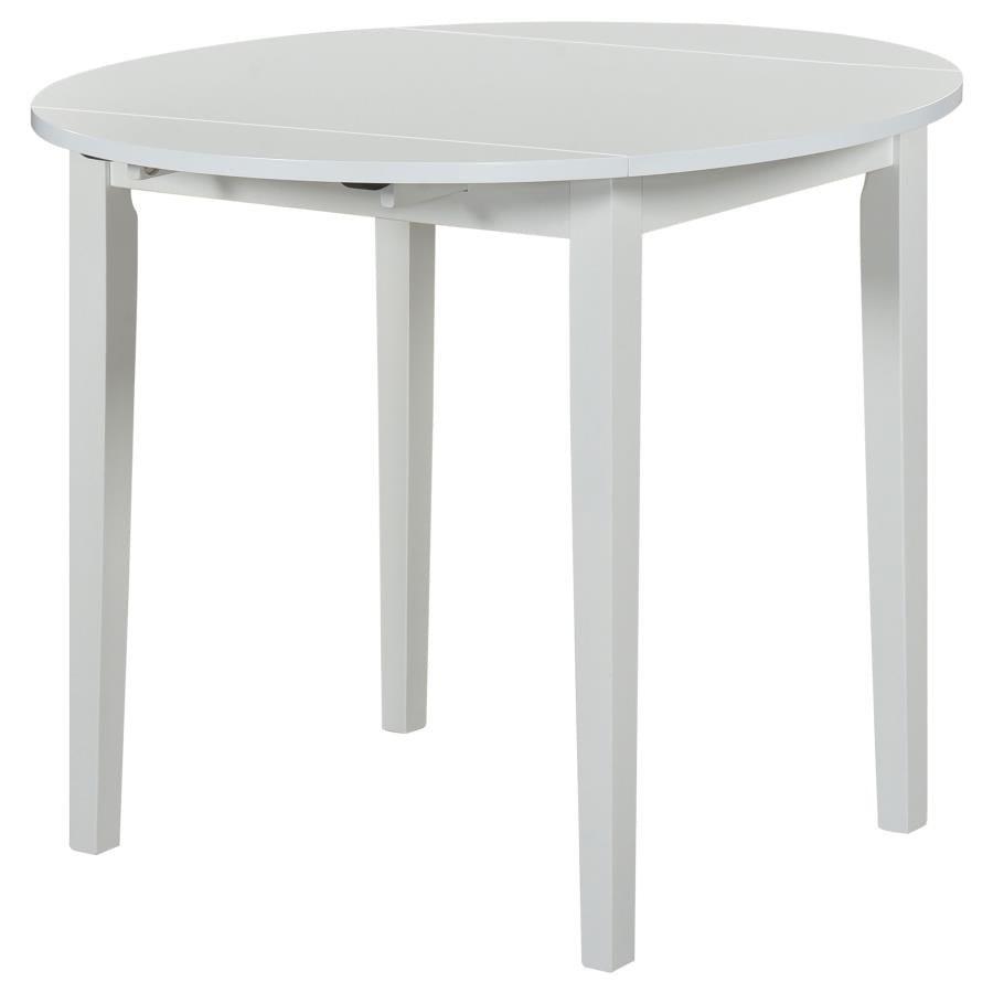 Bucknell 3-piece Round Drop Leaf Dining Table Set White-zoom-4