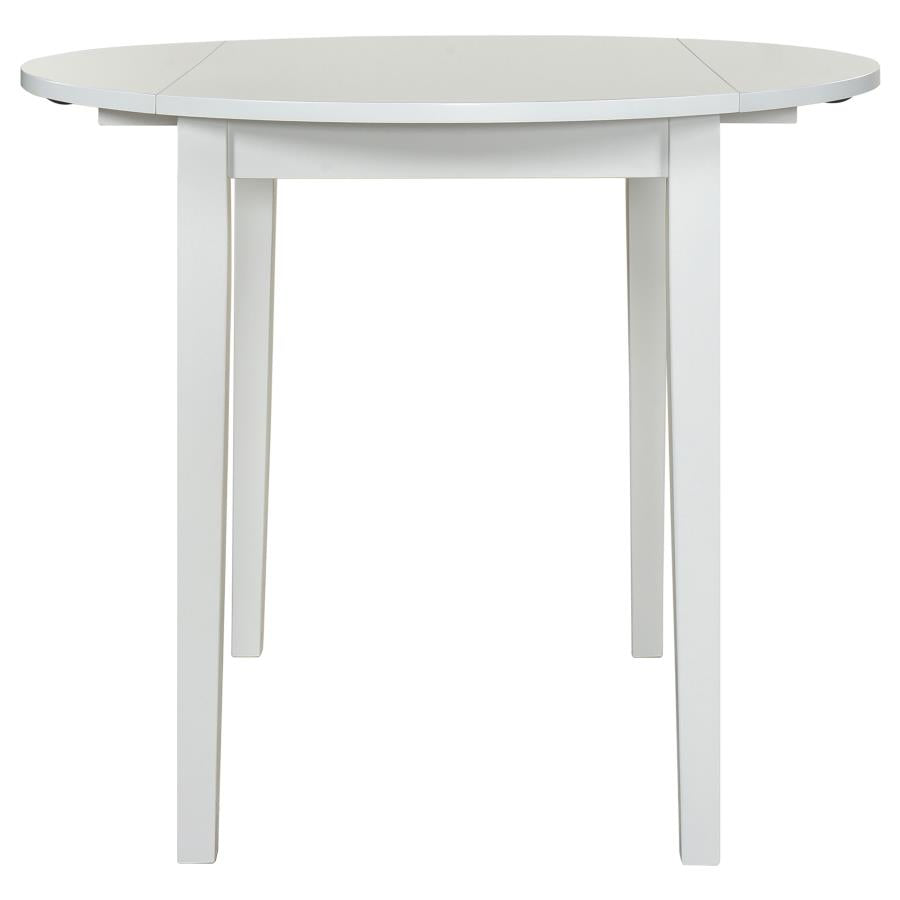 Bucknell 3-piece Round Drop Leaf Dining Table Set White-zoom-5