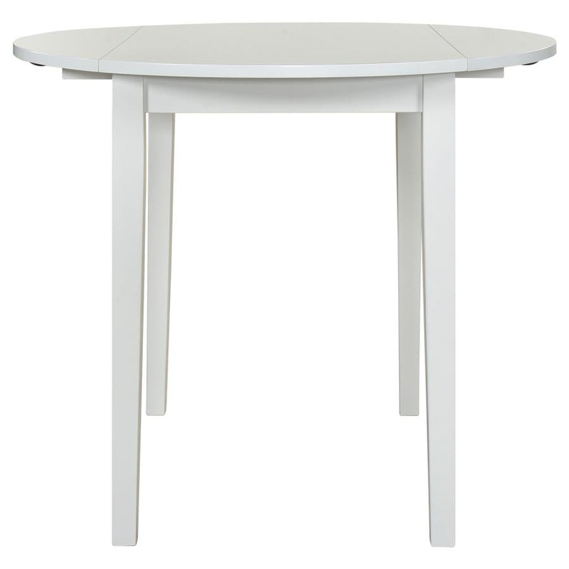 Bucknell 3-piece Round Drop Leaf Dining Table Set White-zoom-