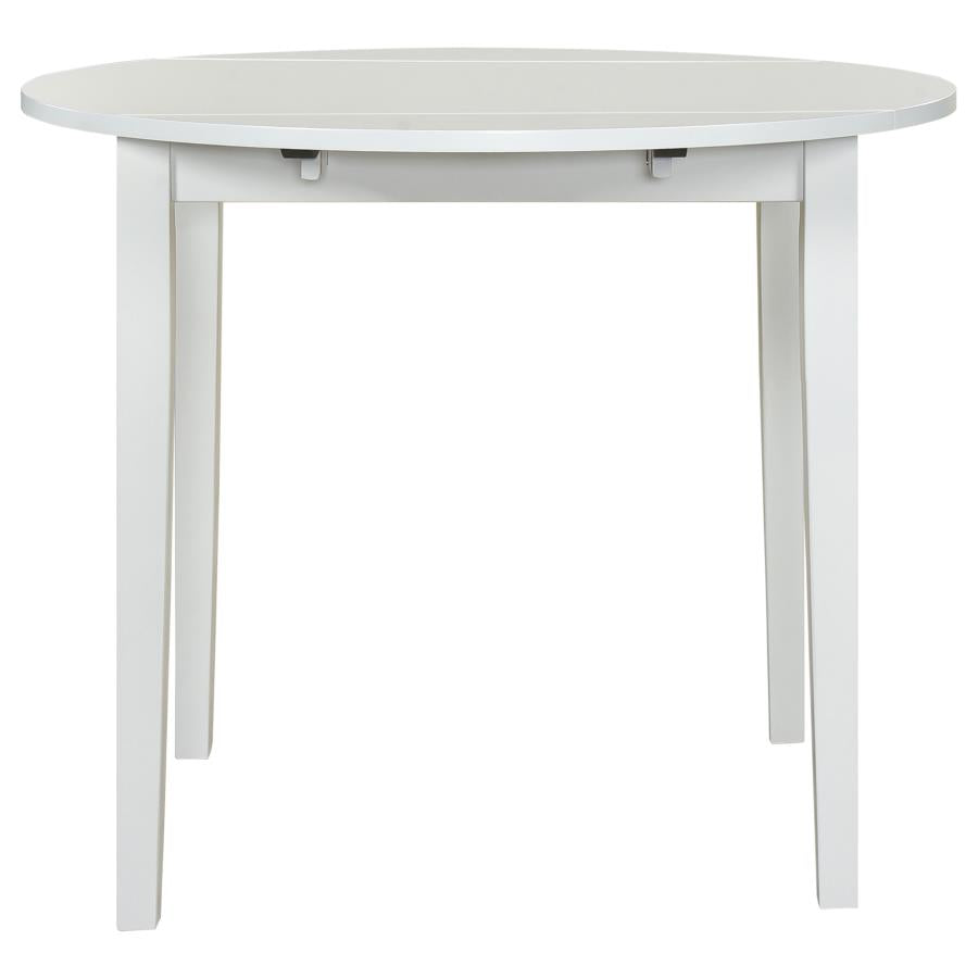 Bucknell 3-piece Round Drop Leaf Dining Table Set White-6