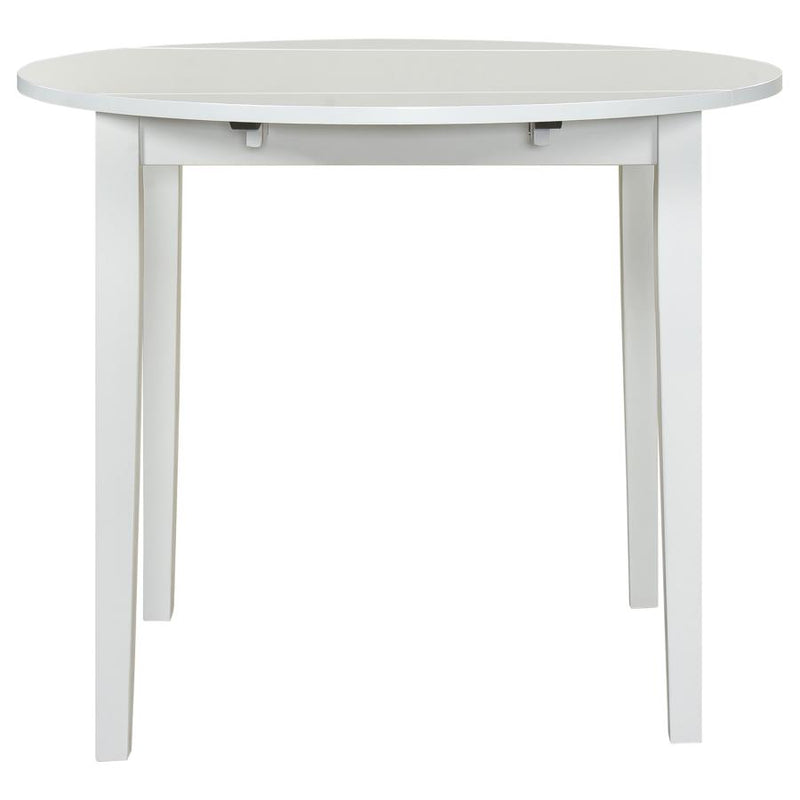 Bucknell 3-piece Round Drop Leaf Dining Table Set White-zoom-