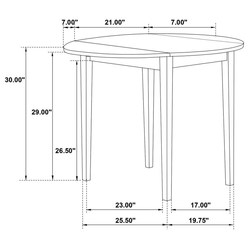 Bucknell 3-piece Round Drop Leaf Dining Table Set Cappuccino-zoom-
