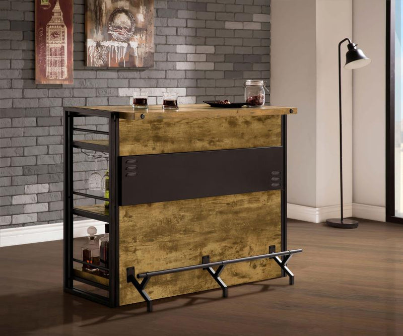 Renaldi 3-shelf Home Bar Wine Cabinet Rustic Nutmeg-zoom-