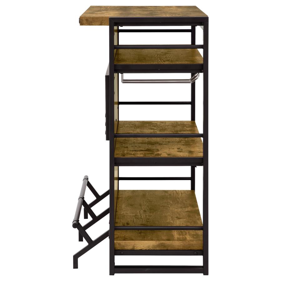 Renaldi 3-shelf Home Bar Wine Cabinet Rustic Nutmeg-zoom-5