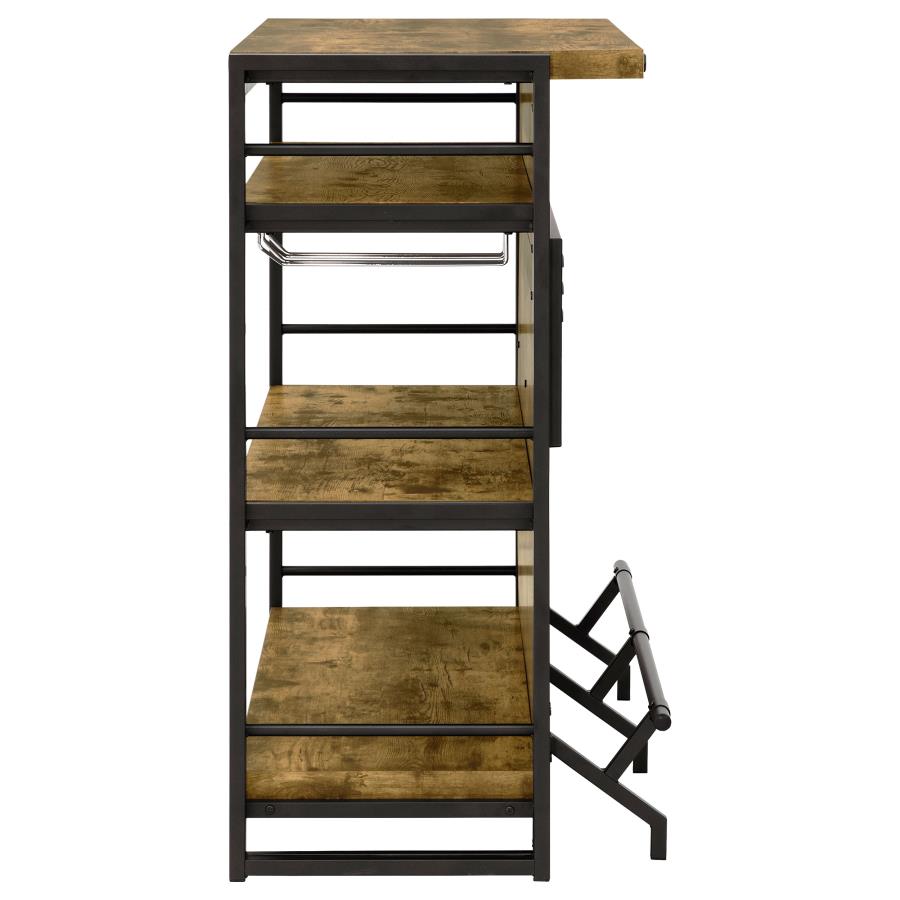 Renaldi 3-shelf Home Bar Wine Cabinet Rustic Nutmeg-7