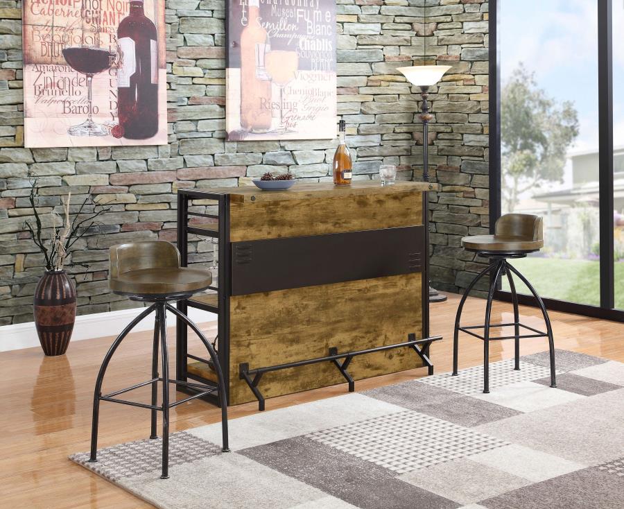 Renaldi 3-shelf Home Bar Wine Cabinet Rustic Nutmeg-zoom-11