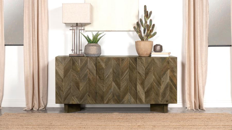Tyler 3-door Solid Wood Sideboard Buffet Cabinet Mango Brown-zoom-