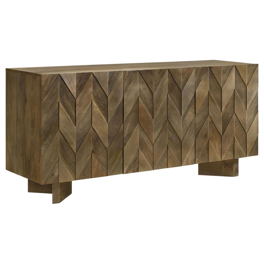 Tyler 3-door Solid Wood Sideboard Buffet Cabinet Mango Brown-1