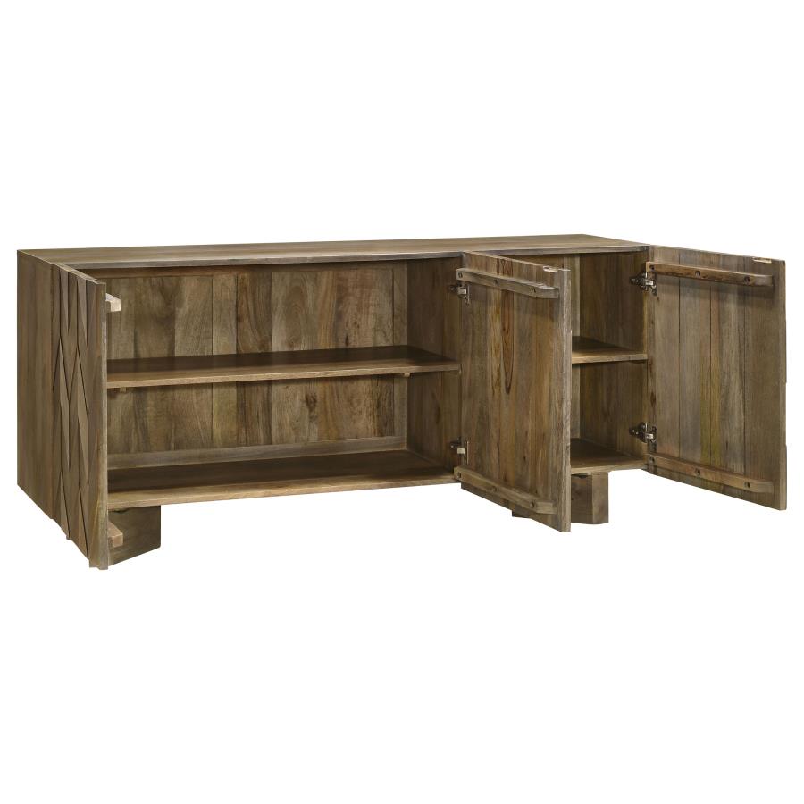 Tyler 3-door Solid Wood Sideboard Buffet Cabinet Mango Brown-zoom-4