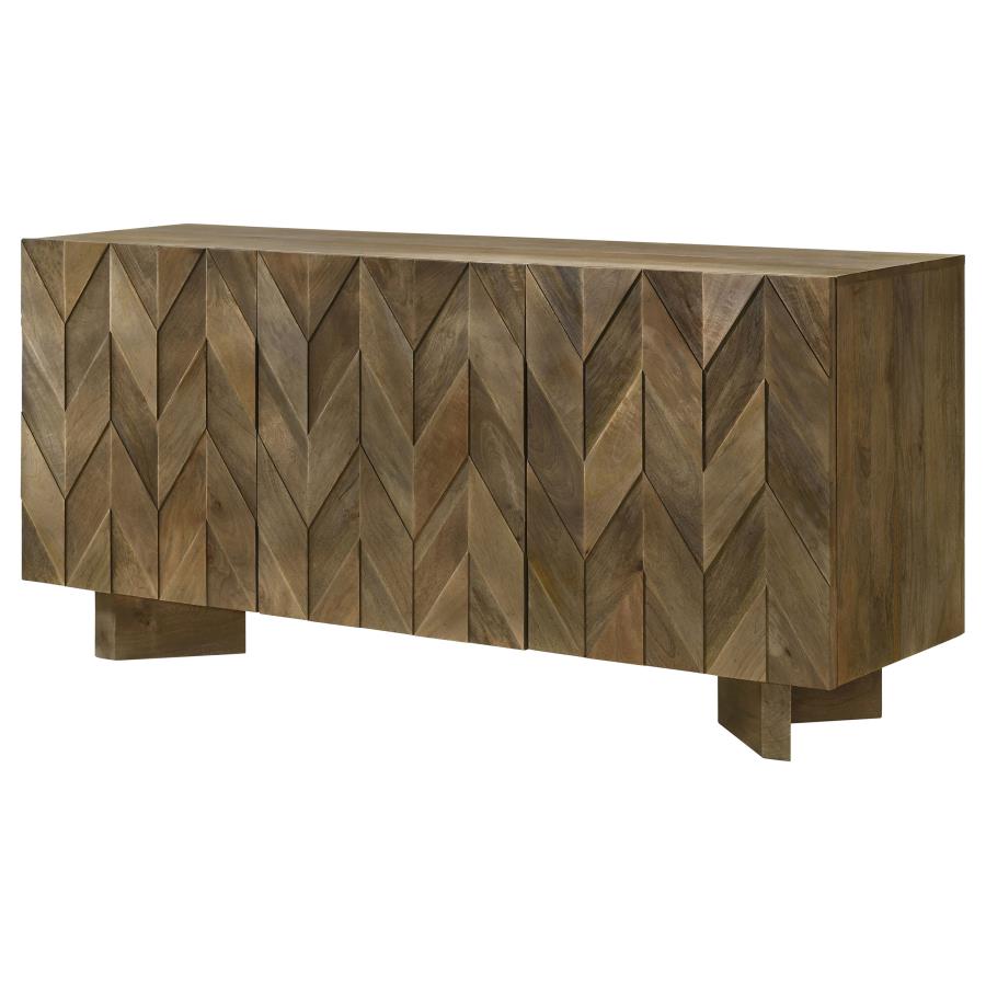Tyler 3-door Solid Wood Sideboard Buffet Cabinet Mango Brown-5