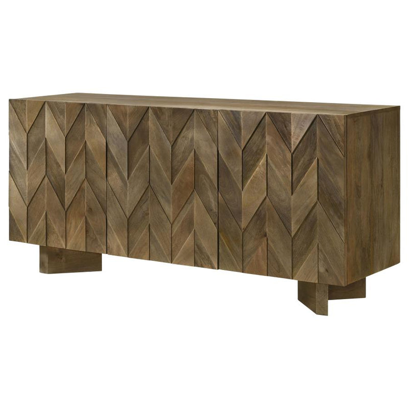 Tyler 3-door Solid Wood Sideboard Buffet Cabinet Mango Brown-zoom-
