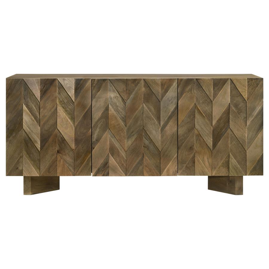 Tyler 3-door Solid Wood Sideboard Buffet Cabinet Mango Brown-6