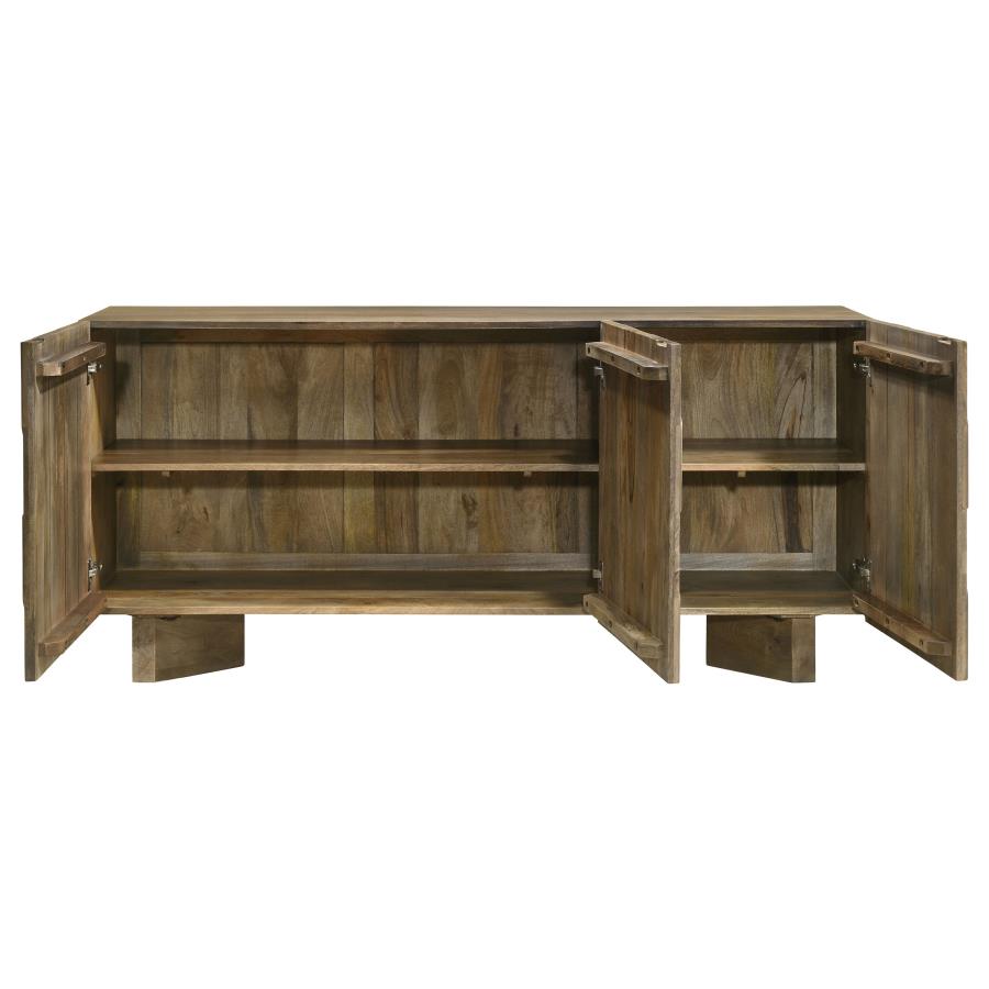 Tyler 3-door Solid Wood Sideboard Buffet Cabinet Mango Brown-7