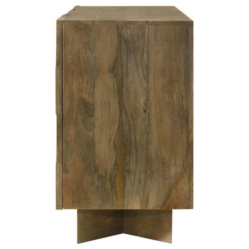 Tyler 3-door Solid Wood Sideboard Buffet Cabinet Mango Brown-zoom-