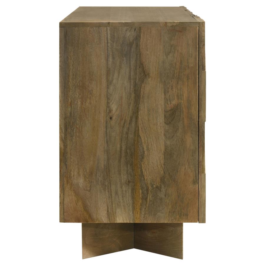 Tyler 3-door Solid Wood Sideboard Buffet Cabinet Mango Brown-11