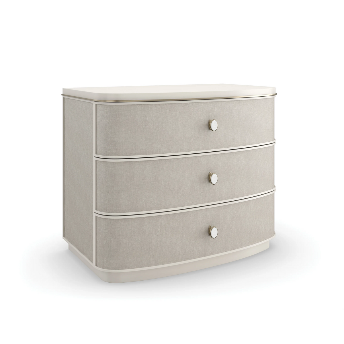 Caracole Soft Embrace Nightstand – side view – Lusso Furniture Miami