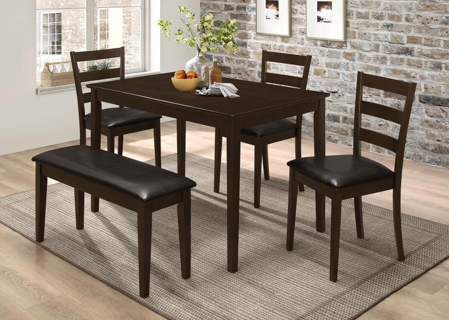 Guillen 5-piece Rectangular Dining Table Set Cappuccino-zoom-1