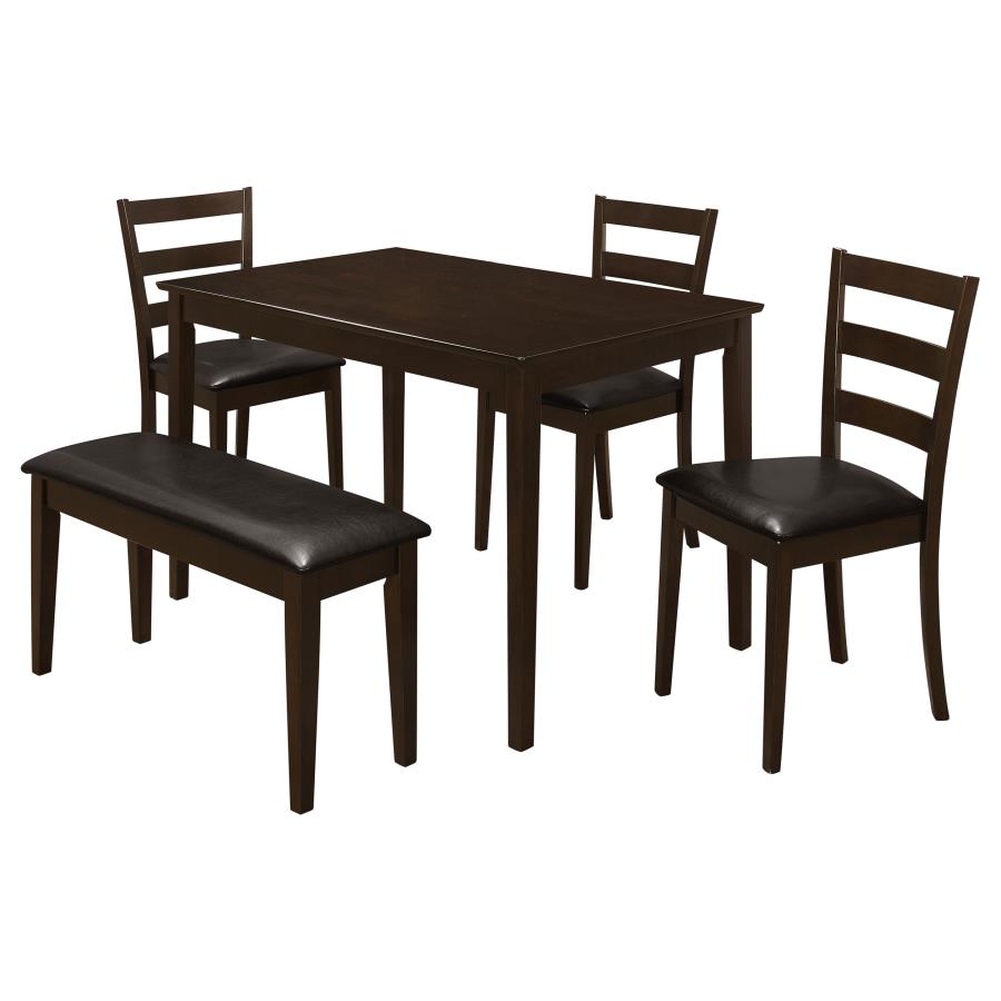 Guillen 5-piece Rectangular Dining Table Set Cappuccino-zoom-2
