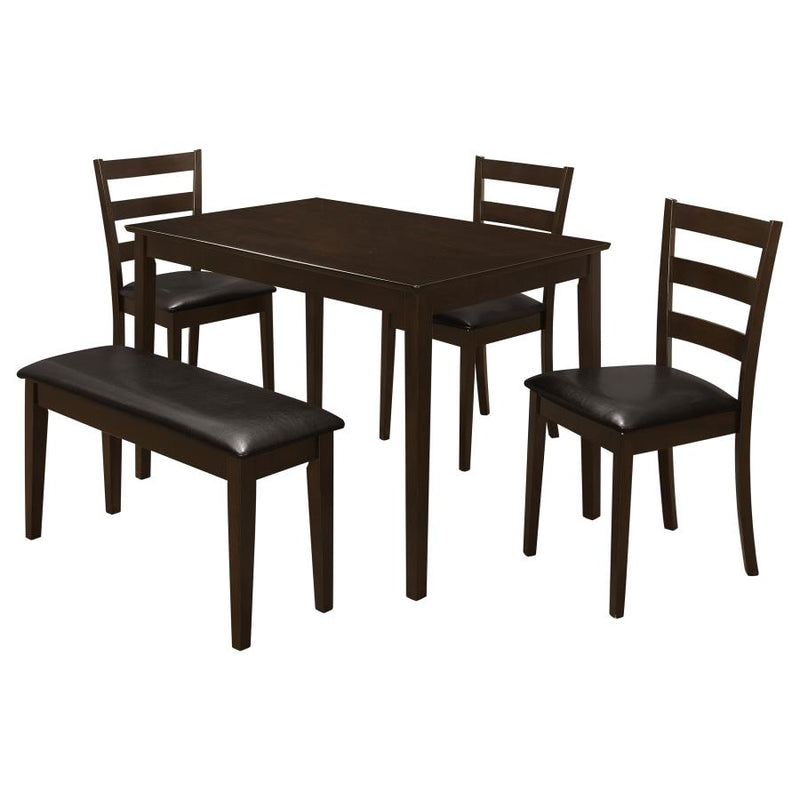 Guillen 5-piece Rectangular Dining Table Set Cappuccino-zoom-