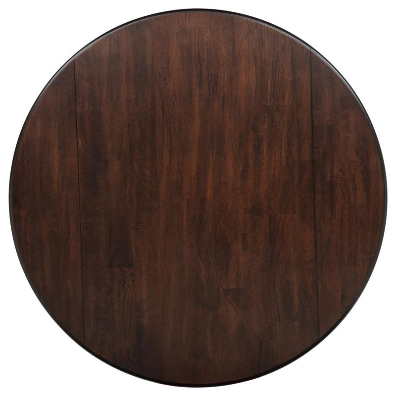 Barton 5-piece Round Wood Dining Table Set Dark Brown-zoom-