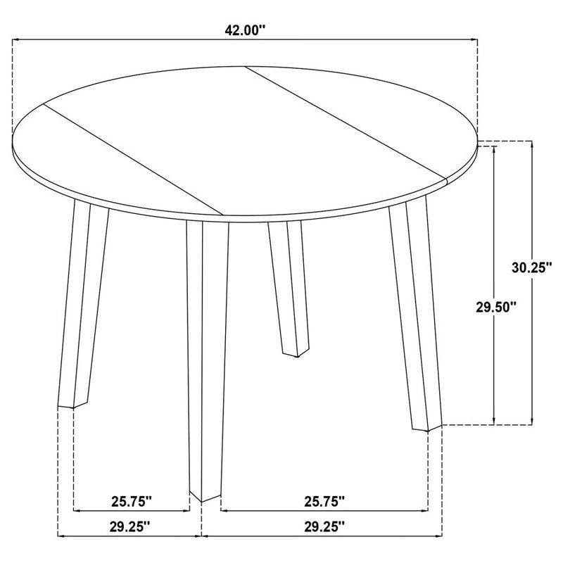 Barton 5-piece Round Wood Dining Table Set Dark Brown-zoom-