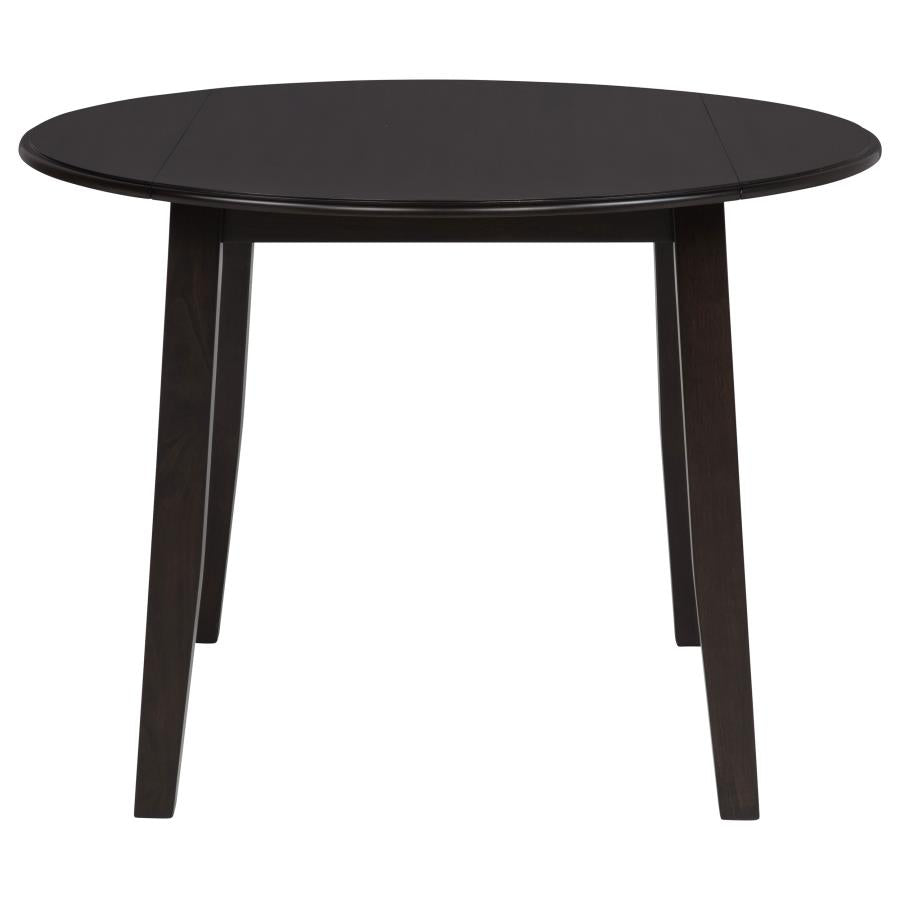 Catley 5-piece Round Drop Leaf Dining Table Set Dark Coffee-6