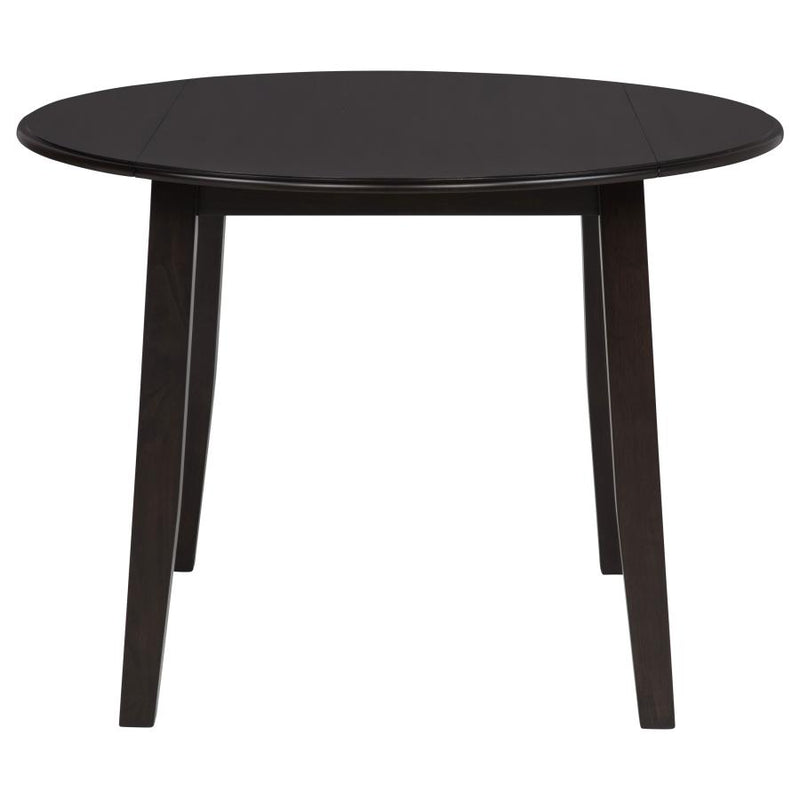 Catley 5-piece Round Drop Leaf Dining Table Set Dark Coffee-zoom-