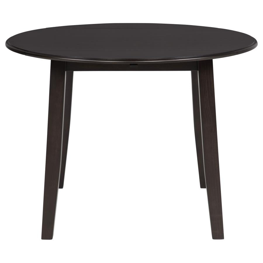 Catley 5-piece Round Drop Leaf Dining Table Set Dark Coffee-7